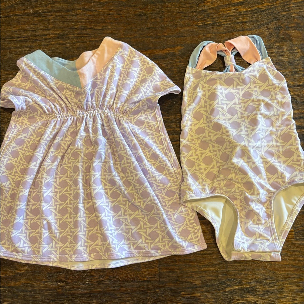 Patterned One-Piece Swimsuit and matching cover up